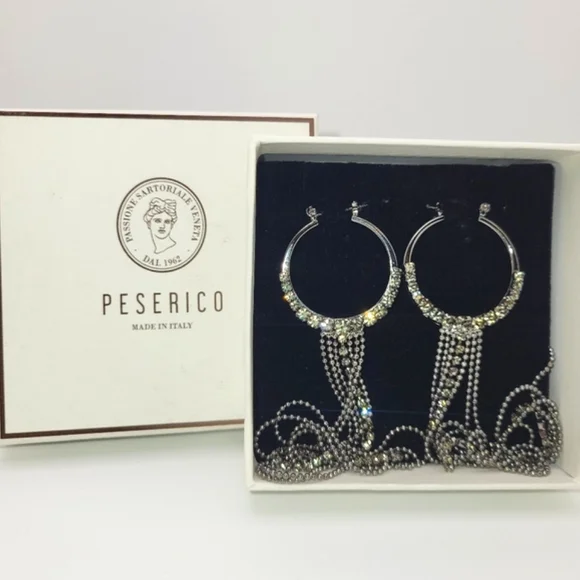 PESERICO Crystal Chandelier Earrings NIB - Picture 2 of 10